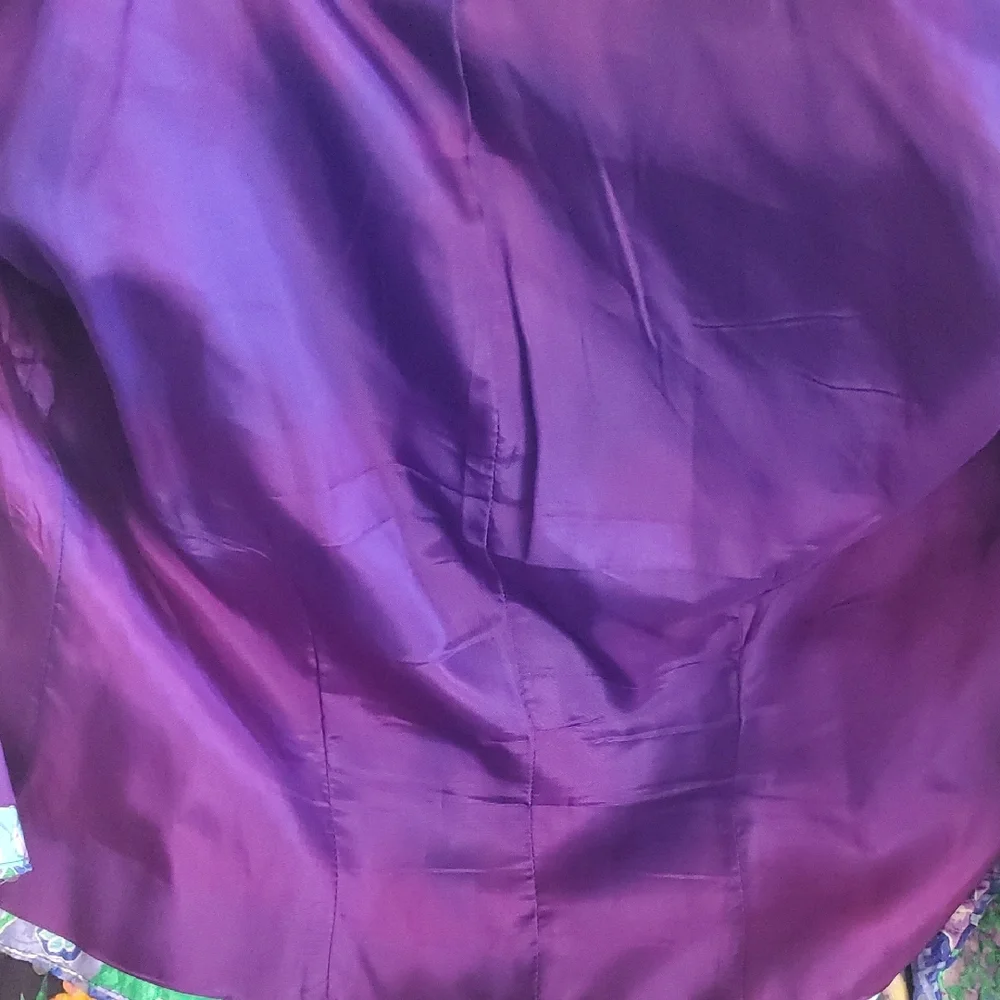Vtg Sequin-Embellished Lavender & Aqua Women's Blazer - Picture 11 of 17